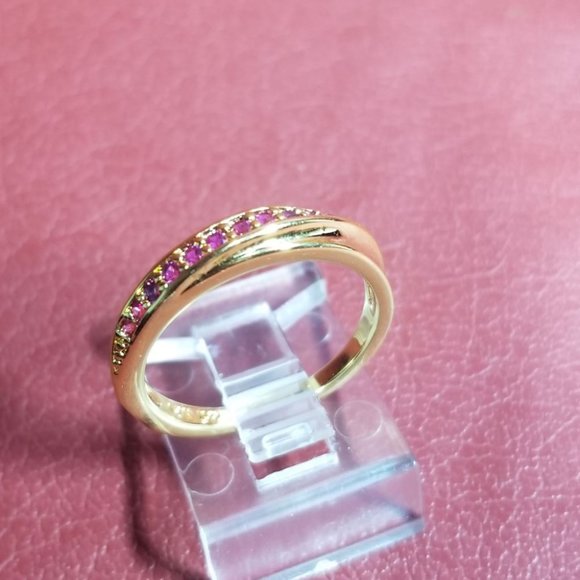 Elsie Wedding Band AAA Stellux CZ & Yellow Gold.   Size 6 only - Picture 10 of 13